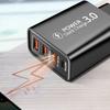 USB-Ladegerät Mehrere Anschlüsse Stabile Ausgabe US-Stecker Hocheffizientes Schnellladegerät PD20W 3USB und Typ-C Ladekopf Handyzubehör