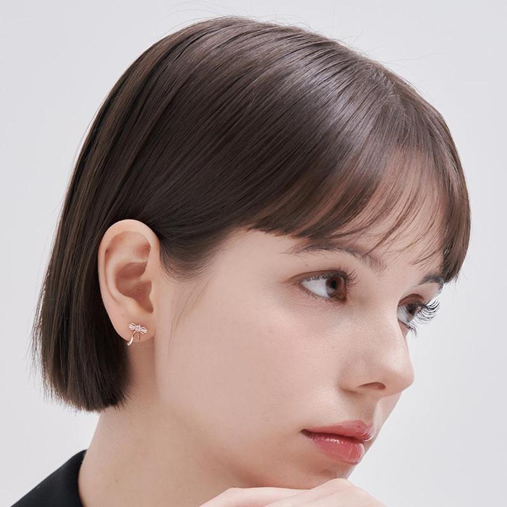 [CRANNE] 14K GF Ribbon Knot Earrings C24EGF215