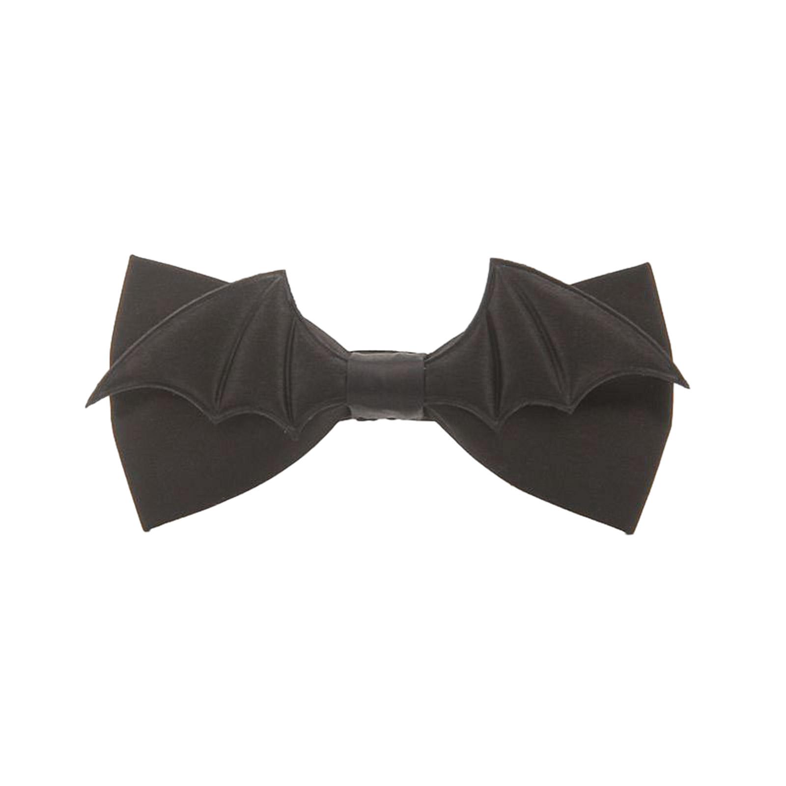 

Mens Womens Black Bat Wings Bowtie with Adjustable Strap Funny Pre-Tied Bowknot Necktie Halloween Cosplay Party Costume B