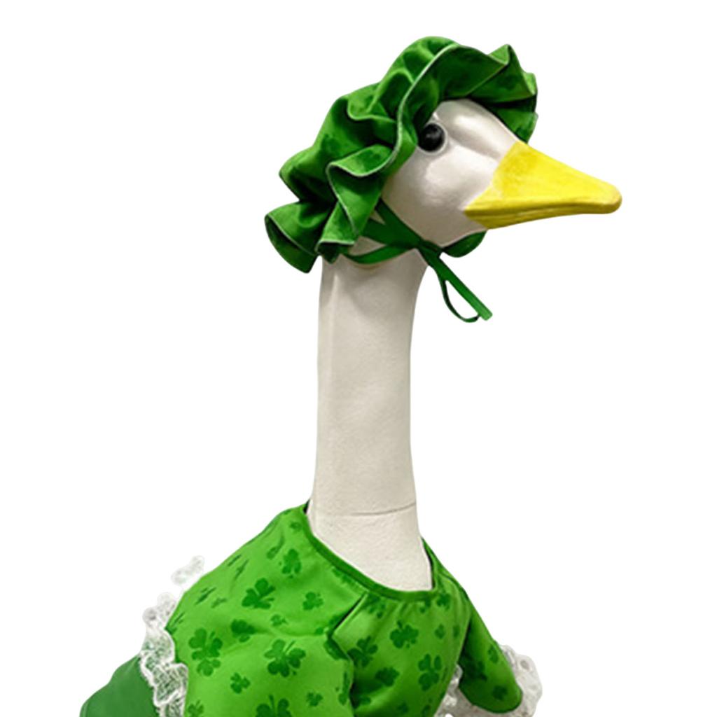 St Patricks Day Shamrock Party Clothing Reusable Plastic Geese Statue Outfit Multi-Purpose Lawn Statue Costume Gift for Friends