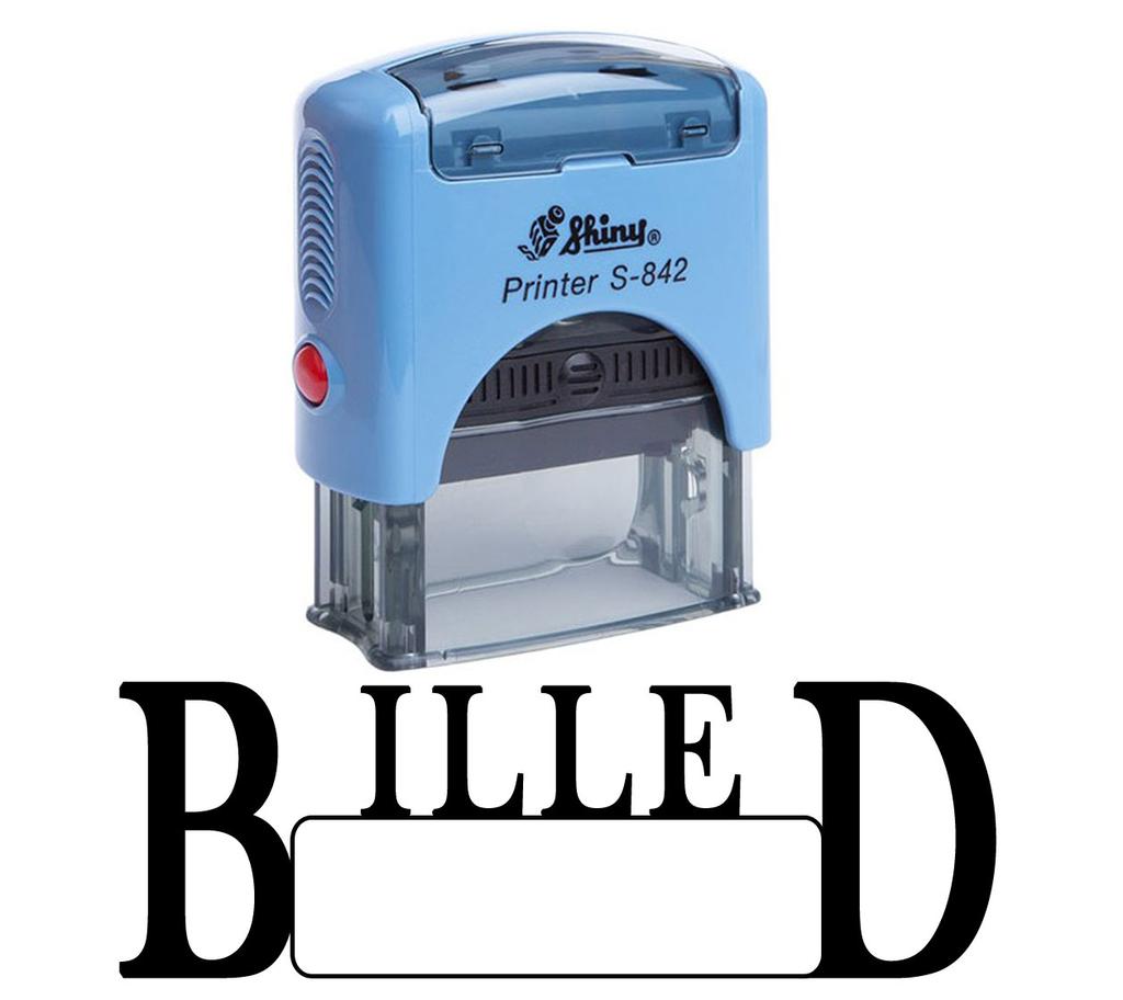 BILLED Self Inking Rubber Stamp Custom Shiny Office Stationary Stamp