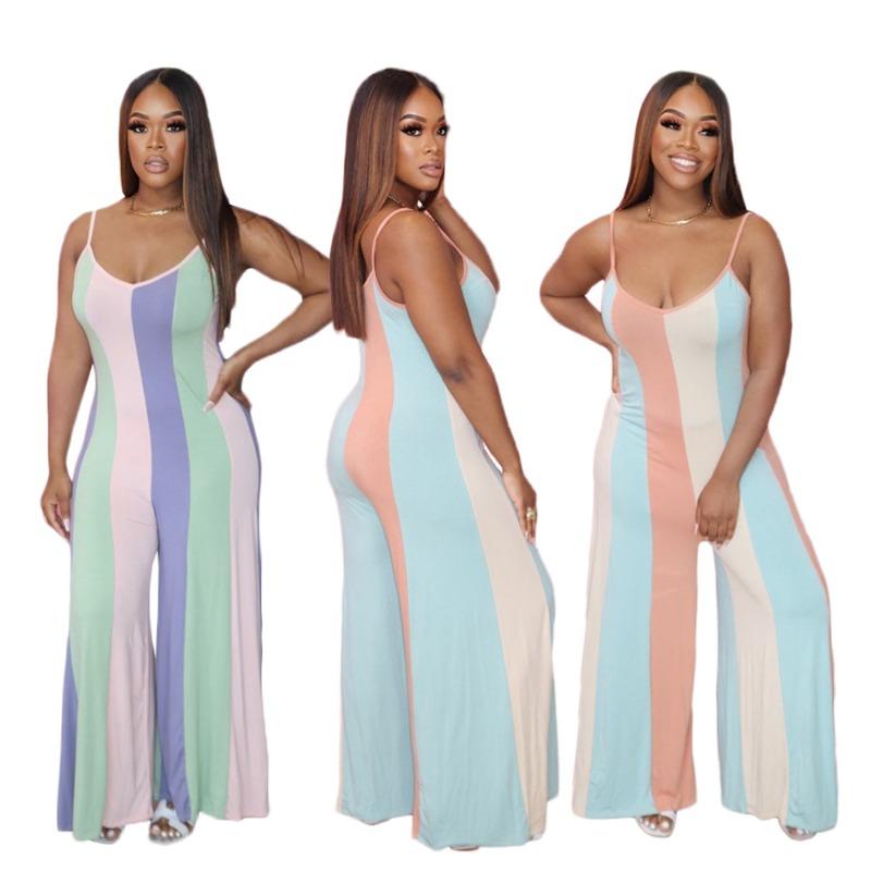 European and American Jumpsuits Summer New Multi-color Printed Casual Pants