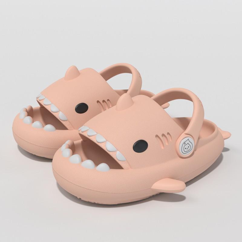 Upgrade Summer Children Slippers Thick Sole 4cm Eva Shark Slippers Non-Slip Soft Bottom Baby Sandal Kids Shark Slides Home