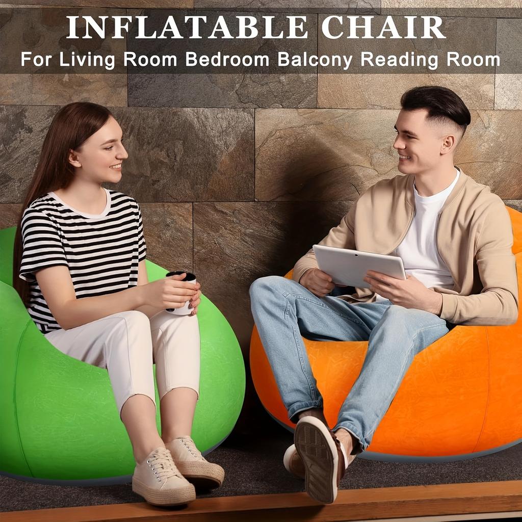 1pc  Lazy Inflatable Sofa Chairs PVC Lounger Seat Bean Bag Sofas Pouf Puff Couch Tatami Living Room Supply Outdoor Camping