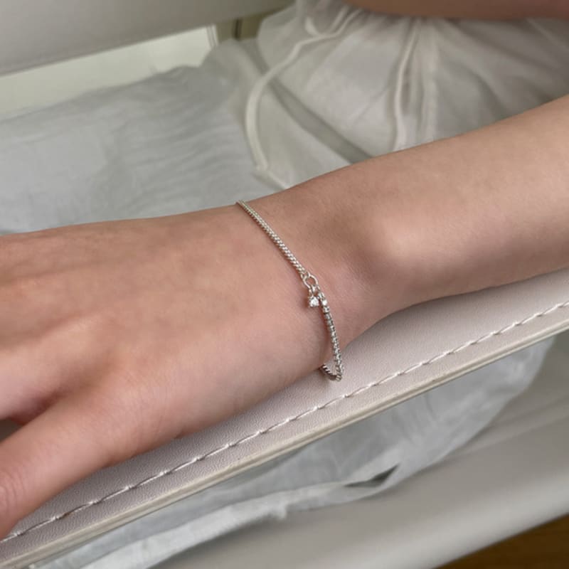 Melliv Silver Cubic Mix Chain Bracelet_mvb10