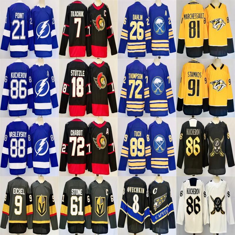 Maglia da Hockey NHL Ottawa Senators Buffalo Sabres Columbus Blue Jackets Tampa Bay Lightning Abbigliamento da Tifoso Cotone Abbigliamento Sportivo