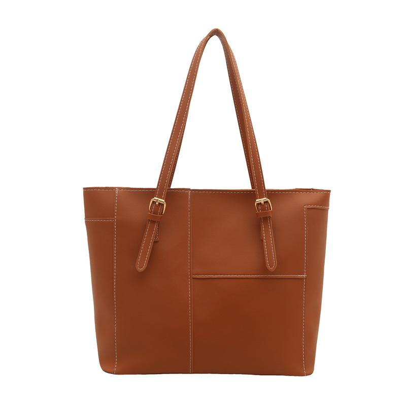 Hong Kong Style Retro Tote Bag for Women's New Korean Style Commuting Bag Fashionable Handheld Large Capacity Shoulder Bag