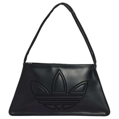 Originals Solid Logo Zip Closure Polyurethane Handheld Shoulder Bag Women Bags Black IY4057