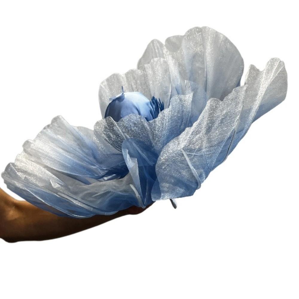 Single Flower Head Simulated Flower Large Poppy Beautiful Decoration Window Display Flower Stand Props Silk Mesh Yarn