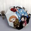 1pc Japanese Mask Family Design Outdoor Umbrella - Automatic Opening/Closing, Portable 3-Fold Design, 8-Bone Iron Frame, Perfect Gift for Fans, T