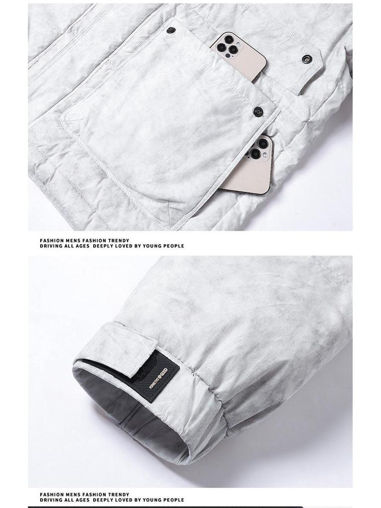 Men's Trendy Color Block Stand Collar Down Jacket - Warm & Stylish Winter Coat