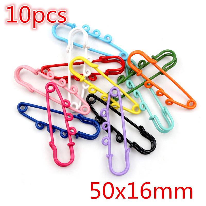 Eco-friendly Colored Spray Paint Safety Pin Brooch Doll Pendant DIY Jewelry Accessories