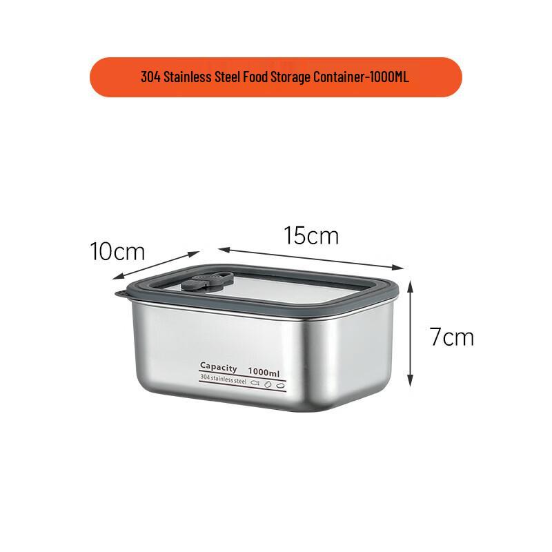 Yipan 304 Stainless Steel Food Storage Container with Glass Lid
