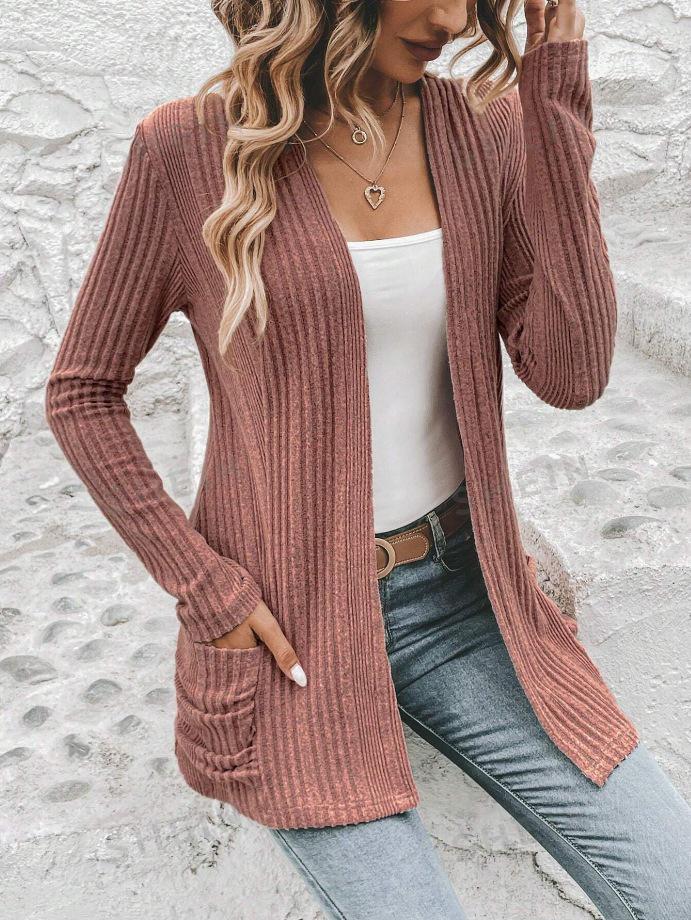 2025 Autumn Fashion Women's Knit Cardigan: Chic Long Sleeve Casual Jacket