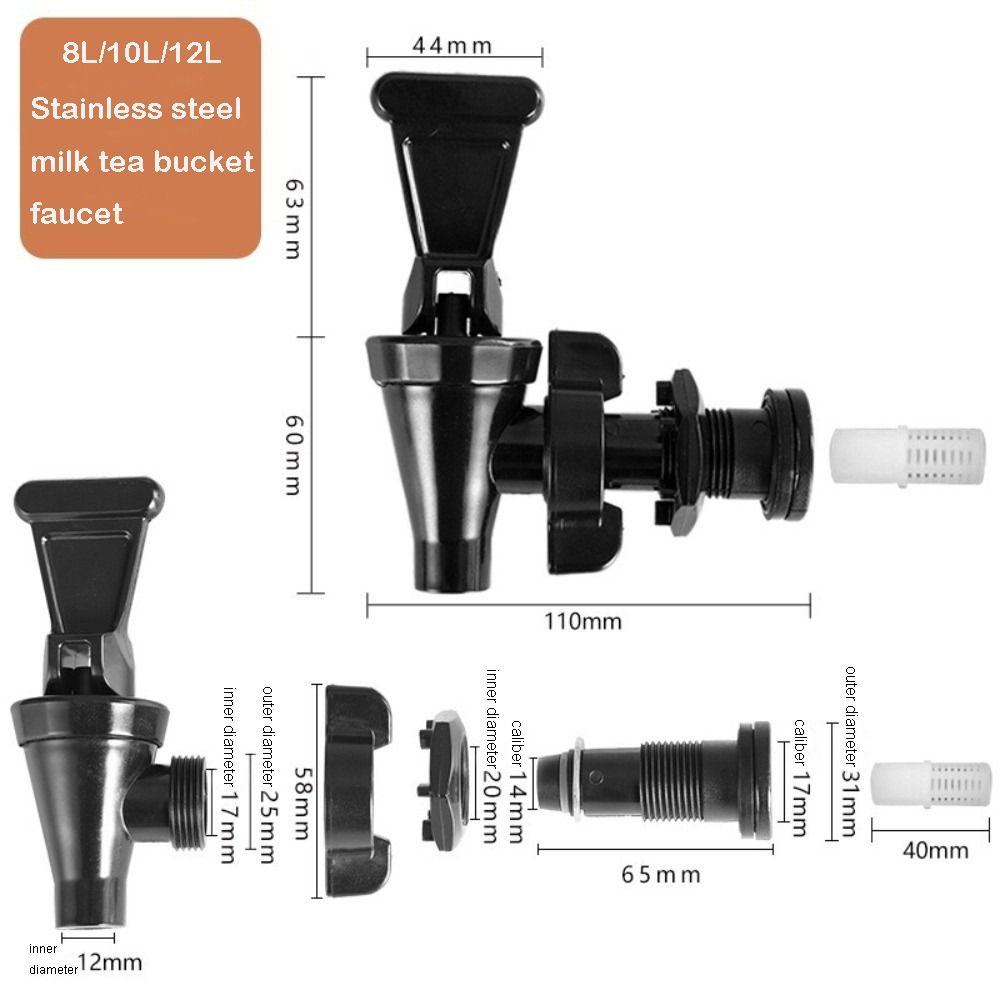 Upgraded Water Dispenser Faucet Tap Black Milk Tea Bucket Faucet for Cold Drink Jar Juice Beer