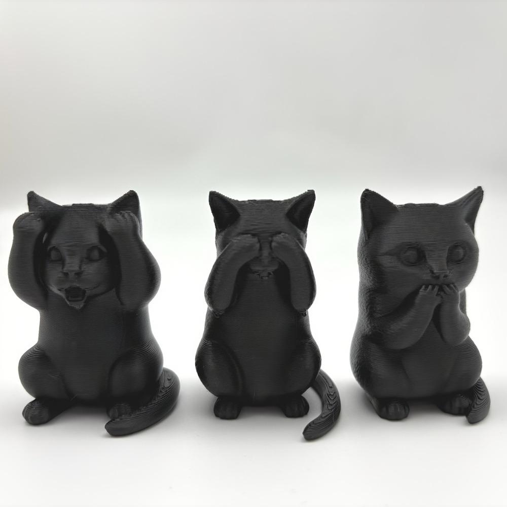 Super Cute Creative Simulation Three No Cats, No Evil Visible, If Not Obedient, Don't Speak ", Very Suitable for Home Decoration