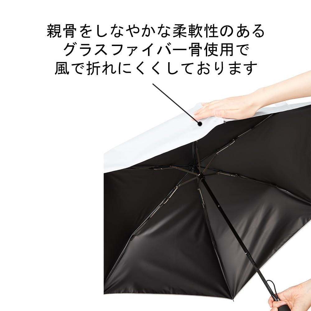Waterfront Long Umbrella Umbrella Piping Dark Navy 65cm Large But Soft Opening Actually Hard Wind Resistance Main Rib Receptacle FRP Unisex ``Soft