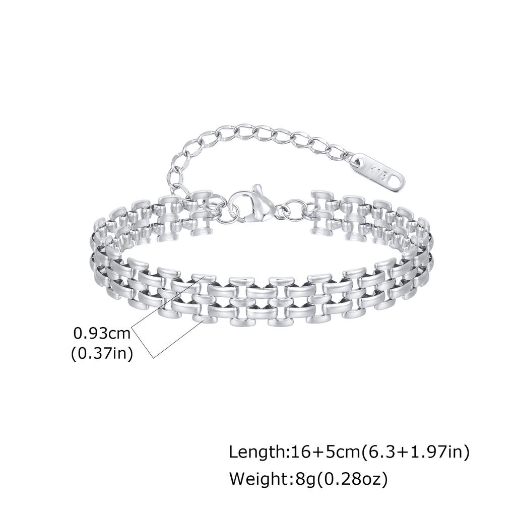 Women's Multi-layer Watch Strap Bracelet, Stainless Steel Gold Plated Chain Bracelet, Adjustable Stackable Jewelry