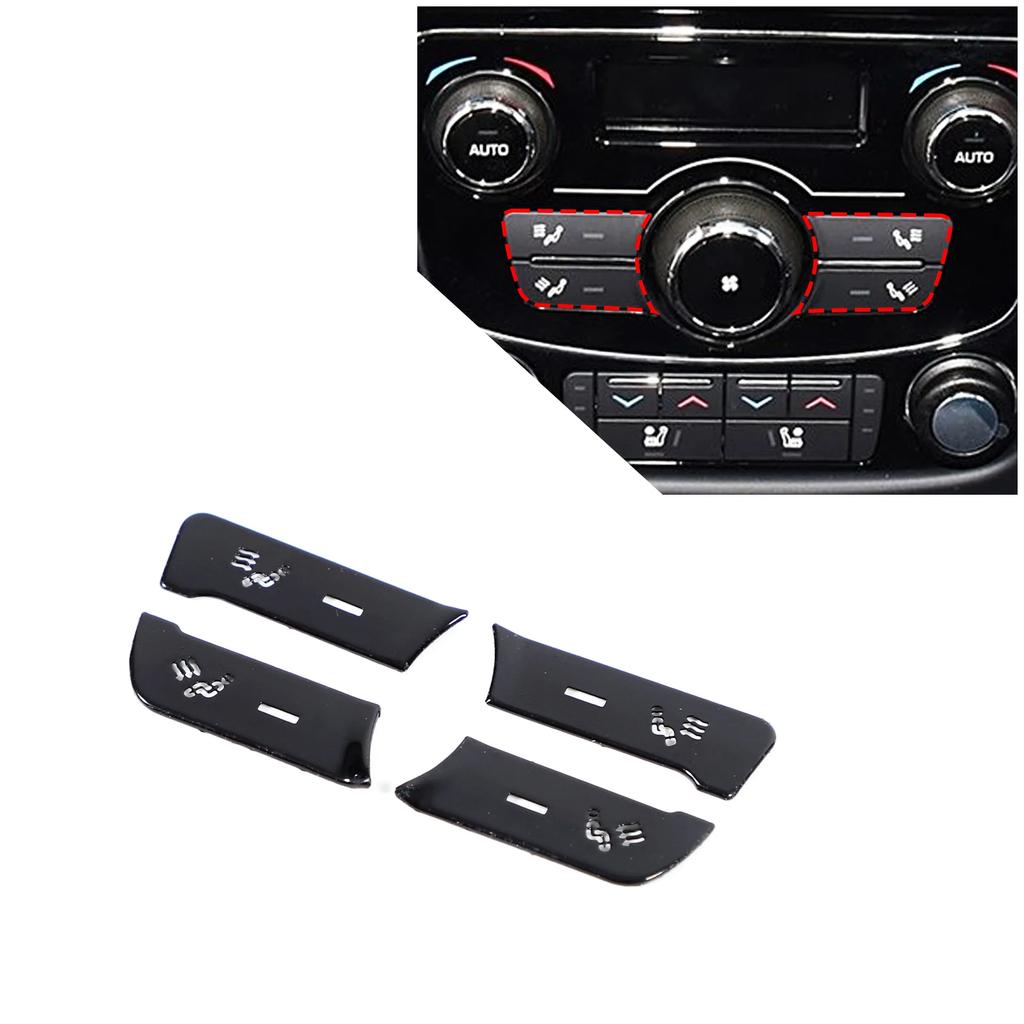 For Jaguar XF XJ 2010- aluminum alloy Black Button Stickers Car Accessories Interior AC Gear Switch Repair Decals