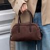 Genuine Leather Hand-held Crossbody Single-shoulder Pillow Bag Versatile Bowling Bag for Women