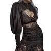 Lace Gothic Black Short Steampunk Crop Jacket Kawaii Vintage Gorgeous Palace Blouse Women Party Bolero Victorian Coat Corset
