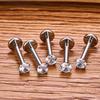 10 Stück ASTM F136 Titan 2/2,5/3/4mm CZ Labret Stud 16G Tragus Helix Knorpel Conch Flatback Ohrläppchen Piercing Körperschmuck
