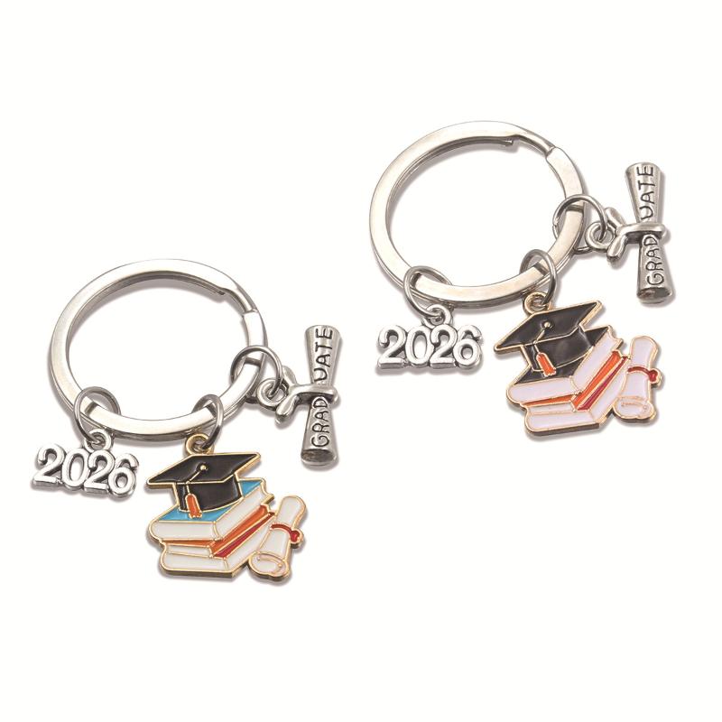 1/11 Stück 2026 Abschlussrobe Kappe Schlüsselanhänger Metall Doktorhut Schlüsselanhänger Studenten Tasche Hängender Anhänger Abschlussfeier Geschenke