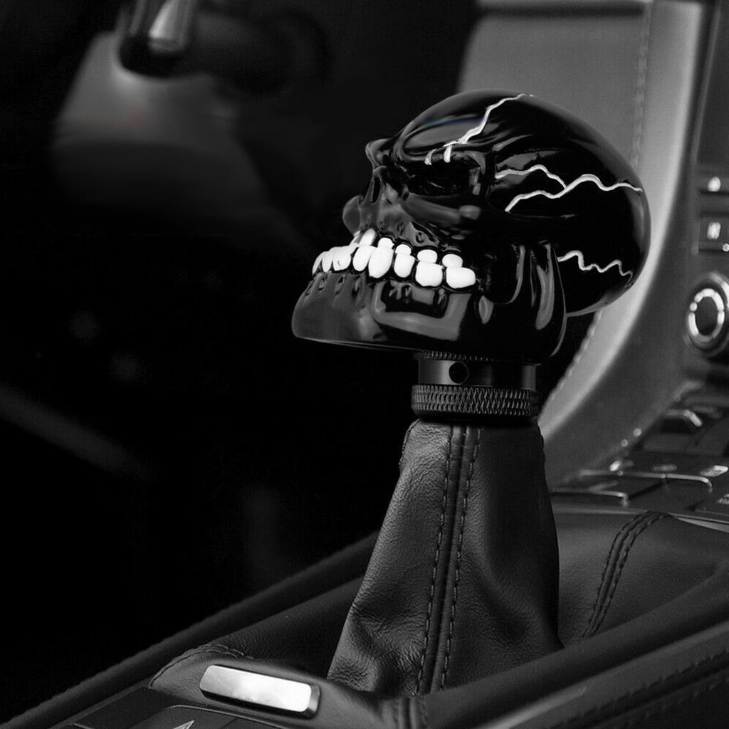 Skull Head Stick Manual Shift Knob Lever Modified Shifter Gear 8MM  10MM  12MM AdaptersBlack