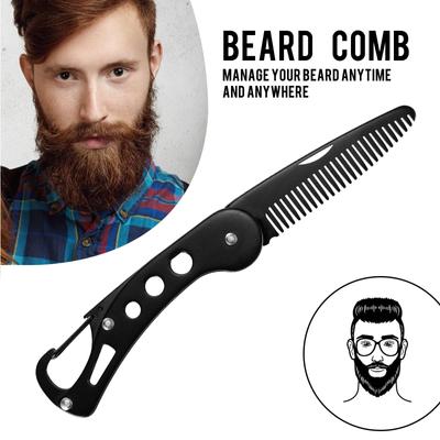 1 stück Edelstahl Klappkamm Männer Bart-Styling Kamm Tragbare Schnurrbart Kamm Multifunktionale Friseur Werkzeuge