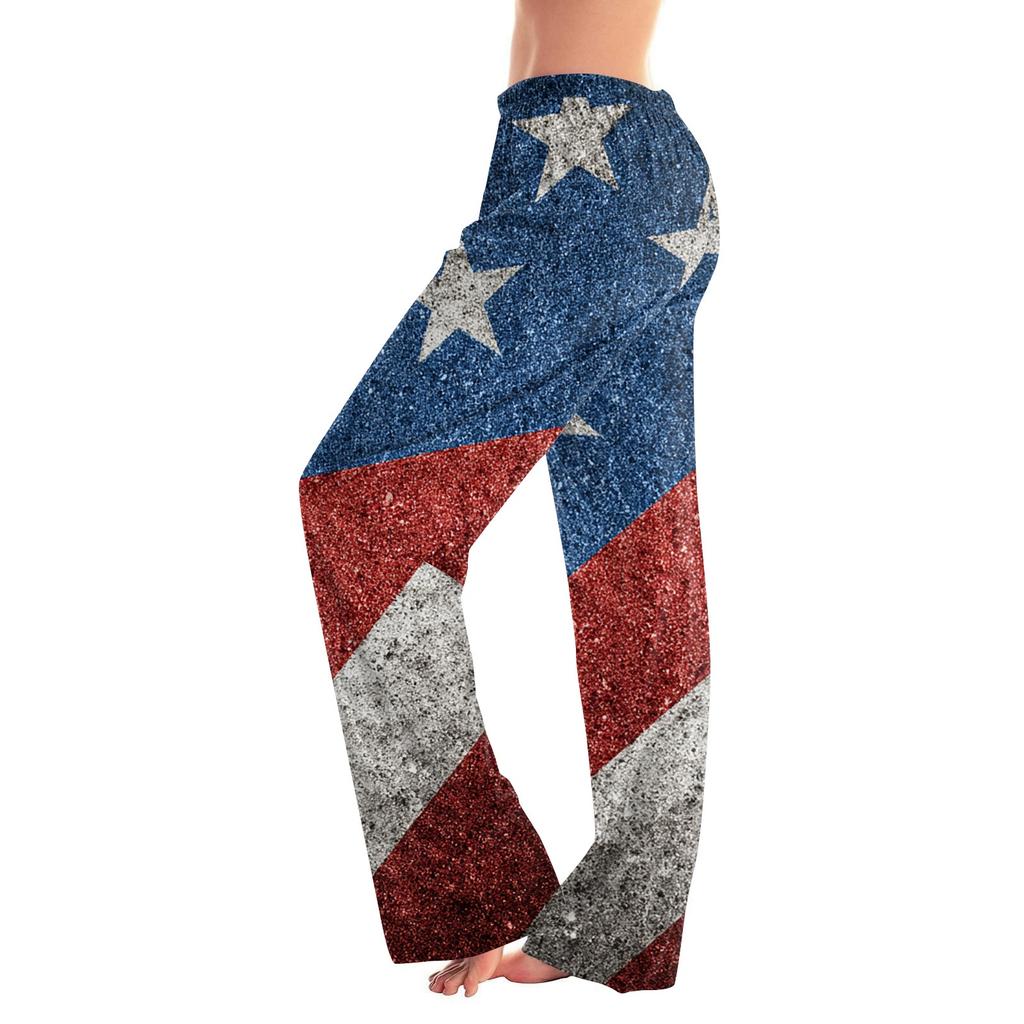 Women's Casual Fashion Independence Day Printed Loose-fitting Home Pajama Pants