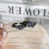 Gothic Dark Wind Inlaid with Purple Diamonds Cross-border European and American Personality Opening Ring Neutral Wind Spice Girl Advanced