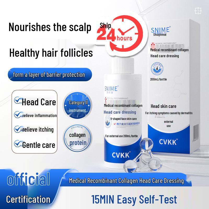 CVKK Medical Collagen Anti-Dandruff & Itch Relief Shampoo for Seborrheic Dermatitis.
