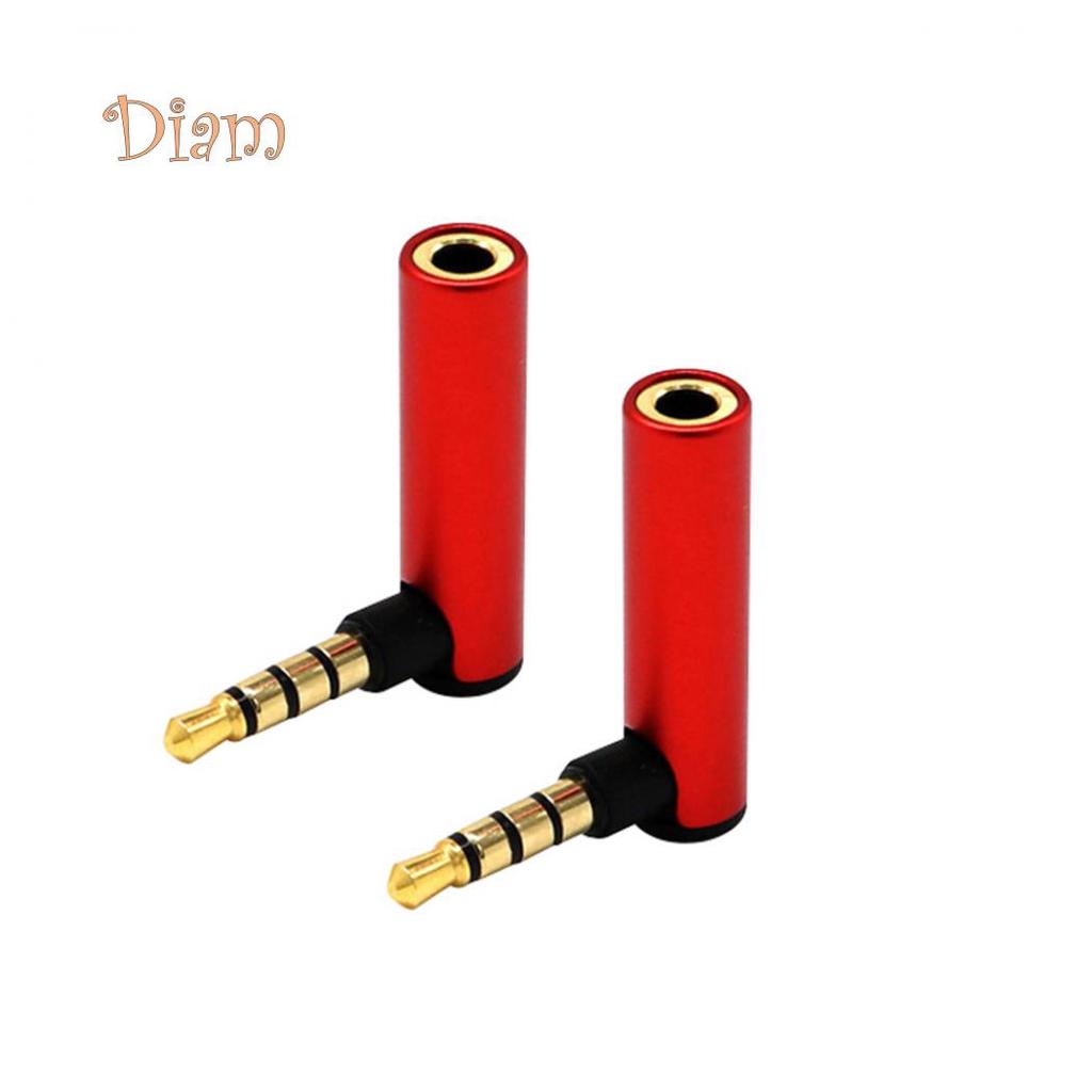 2pcs L Shape 3.5mm Right Angle Female to 3.5mm Male Plug Adapter Connector HI