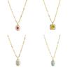 Small Fresh Plant Pendant Necklace With Geometric Copper Design For Women And Men