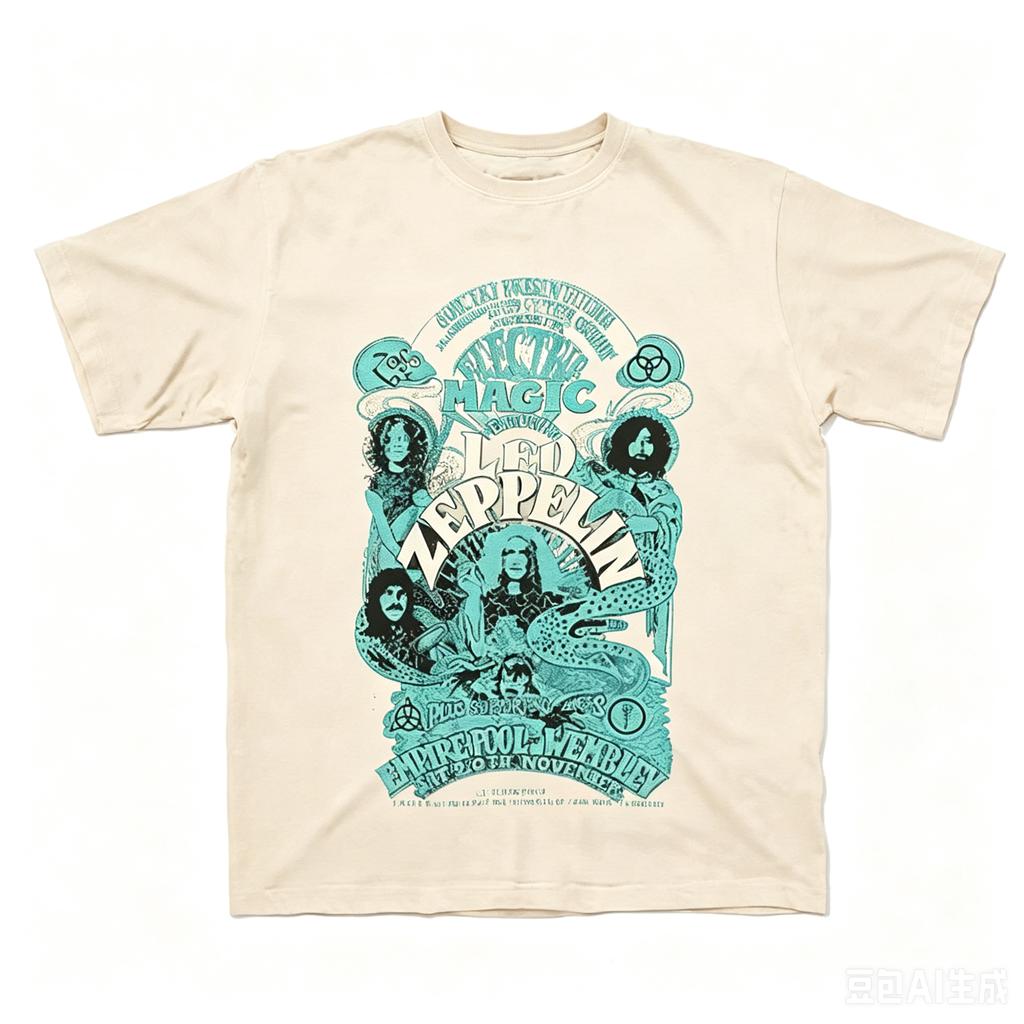 The Mother Ship Led Zeppelin Cotton Tshirt For Adult Summer Funny Tshirts Hippie Tee Shirt Oversized Cheap Clothing