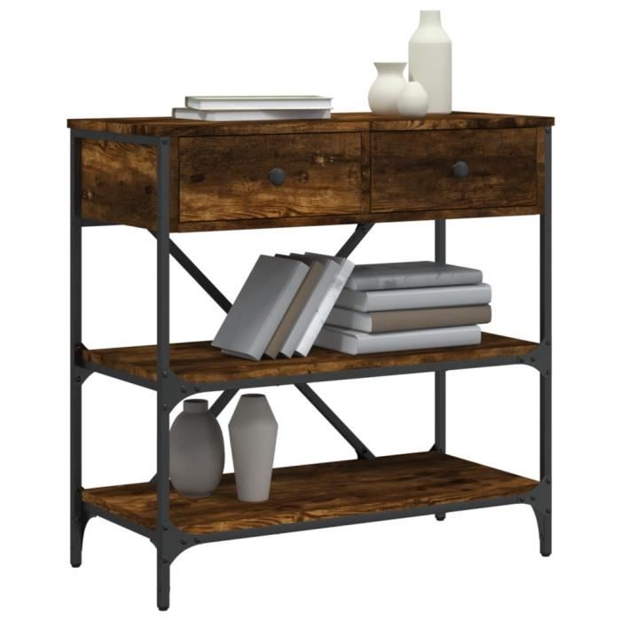 VidaXL Table console chêne fumé 75x34,5x75 cm bois d'ingénierie 833410