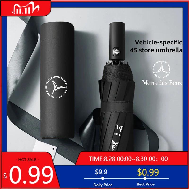 Ombrello Pieghevole Automatico 12 Ossa Nero Gel Protezione Solare per Auto GLC GLB Per Mercedes Benz AMG W204 W205 W203 W211 W212 W213 W201 W210 W12