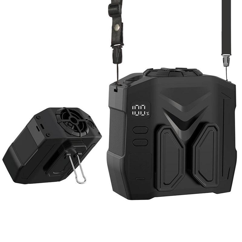 Portable Turbo Halterneck Fan with Ultra-Long Battery Life - High Wind Speed USB Charging for Home, Outdoor & Construction Sites