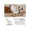 Rocking Chair - MUVOE - Teddy Fabric - White - Contemporary Design - Optimal Comfort