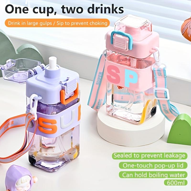 A Portable Cup for Students To Carry To School,Featuring A Square Design with A Sturdy Strap and Handle,Heat Resistant,For Students During Summer