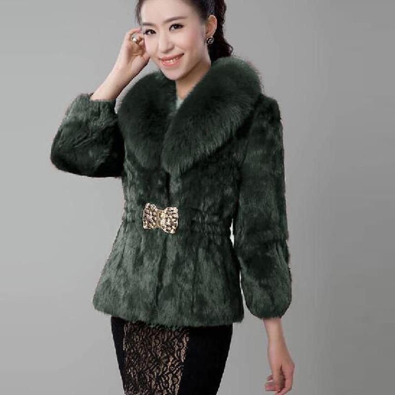 Winter new imitation mink imitation fur coat medium and long imitation mink coat women's imitation fox hair hooded