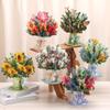 1SET Teachers' Day 3D Three-dimensional Greeting Card Creative Bouquet Flower Paper Carving Gardener Gratitude Blessings Bounce Card