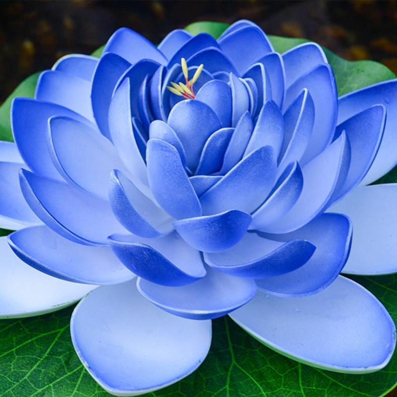5Pcs Artificial Floating Foam Flower Large Realistic Water Lilies Plant For Pond Garden Tank Aquariums Water Decoration