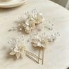 New Bridal Headgear Disc Hair Hairpin, White Shell Petal Handmade Pearl Crystal Hairpin Decoration