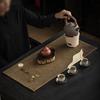 Miao Zhu Xuan Handcrafted Plant-Dyed Bamboo Linen Tea Mat - Retro, High-Grade, Heat-Insulating.