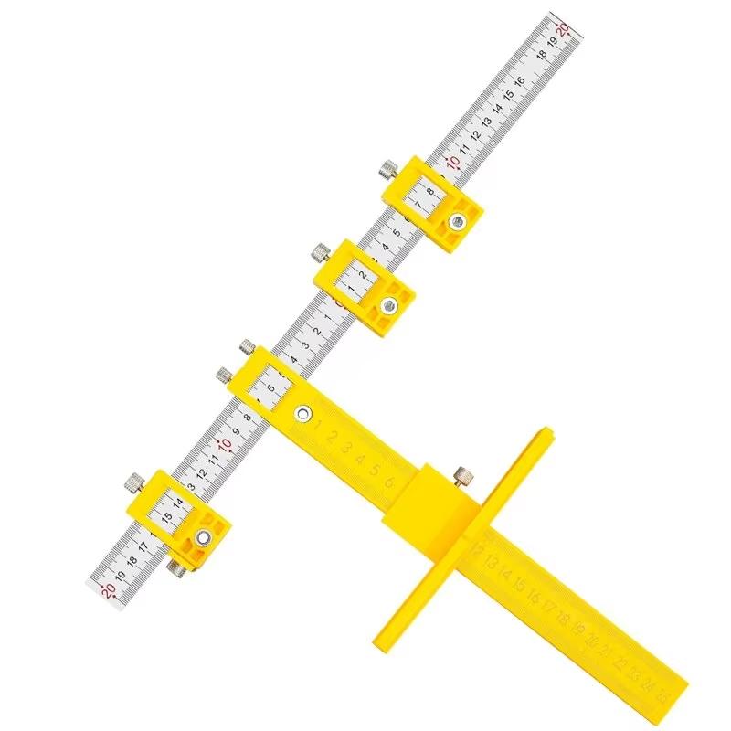 Punch Locator Tool,Adjustable drill Template Guide Tool, Drilling Holes for Installation of Doors Drawer Handles Knobs Pull