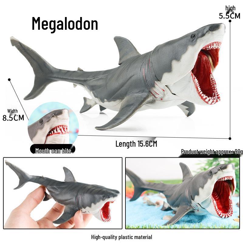 Marine Animal Simulation Model Figures: Shark, Dolphin, Hammerhead, Crab, Squid, Starfish for Kids' Education