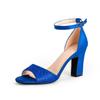 European Style Sequin Chunky Heel Peep-toe Sandals with Strap - Elegant Banquet Dress Shoes