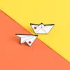 Dripping Oil Paper Plane Enamel Pins Boat  Creative   Party