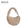 IELGY Cloud Bag Pleated Soft Down Bag Nylon Handbag